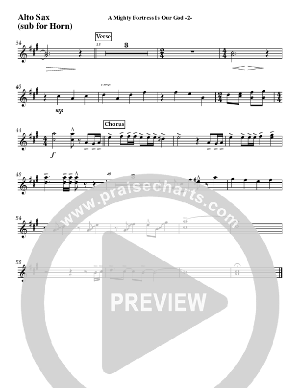 A Mighty Fortress Is Our God (Instrumental) Alto Sax (Jeff Anderson)