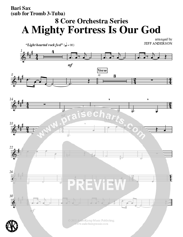 A Mighty Fortress Is Our God (Instrumental) Bari Sax (Jeff Anderson)