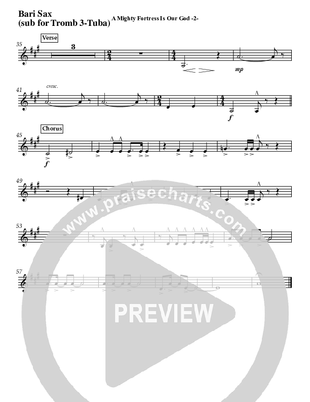 A Mighty Fortress Is Our God (Instrumental) Bari Sax (Jeff Anderson)