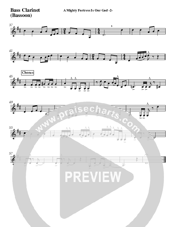 A Mighty Fortress Is Our God (Instrumental) Bass Clarinet (Jeff Anderson)