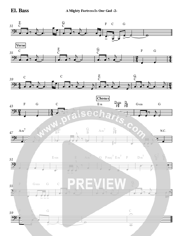 A Mighty Fortress Is Our God (Instrumental) Bass Guitar (Jeff Anderson)