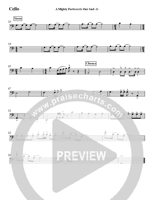 A Mighty Fortress Is Our God (Instrumental) Cello (Jeff Anderson)