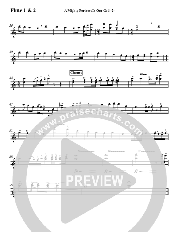 A Mighty Fortress Is Our God (Instrumental) Flute 1/2 (Jeff Anderson)