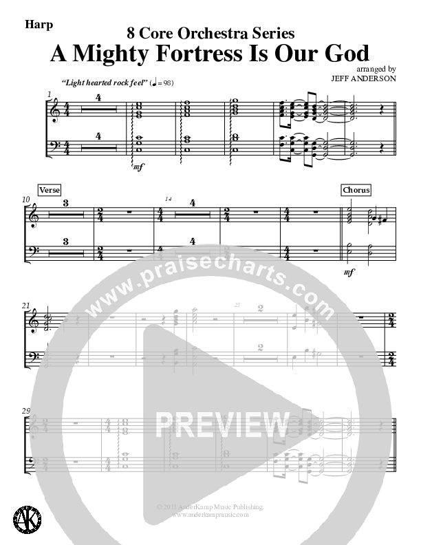 A Mighty Fortress Is Our God (Instrumental) Harp (Jeff Anderson)