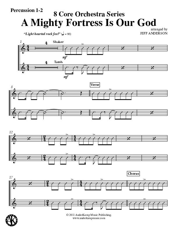 A Mighty Fortress Is Our God (Instrumental) Percussion 1/2 (Jeff Anderson)