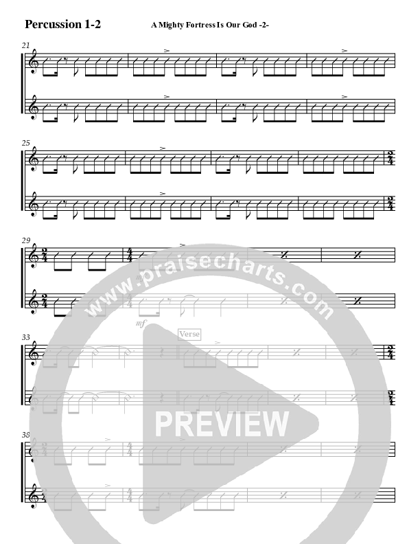 A Mighty Fortress Is Our God (Instrumental) Percussion 1/2 (Jeff Anderson)