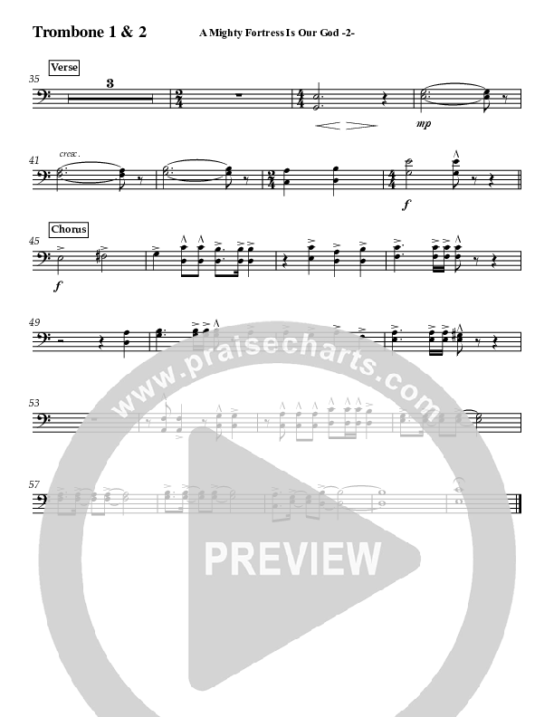 A Mighty Fortress Is Our God (Instrumental) Trombone 1/2 (Jeff Anderson)