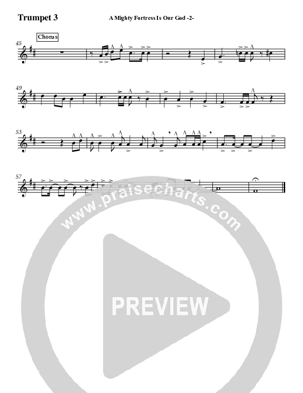 A Mighty Fortress Is Our God (Instrumental) Trumpet 3 (Jeff Anderson)