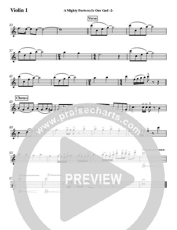 A Mighty Fortress Is Our God (Instrumental) Violin 1 (Jeff Anderson)