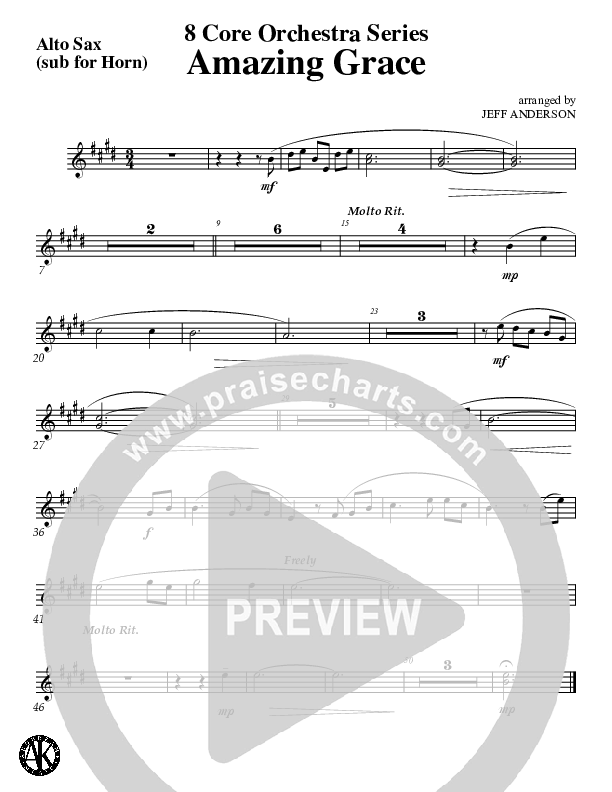 Amazing Grace (Instrumental) Alto Sax (Jeff Anderson)