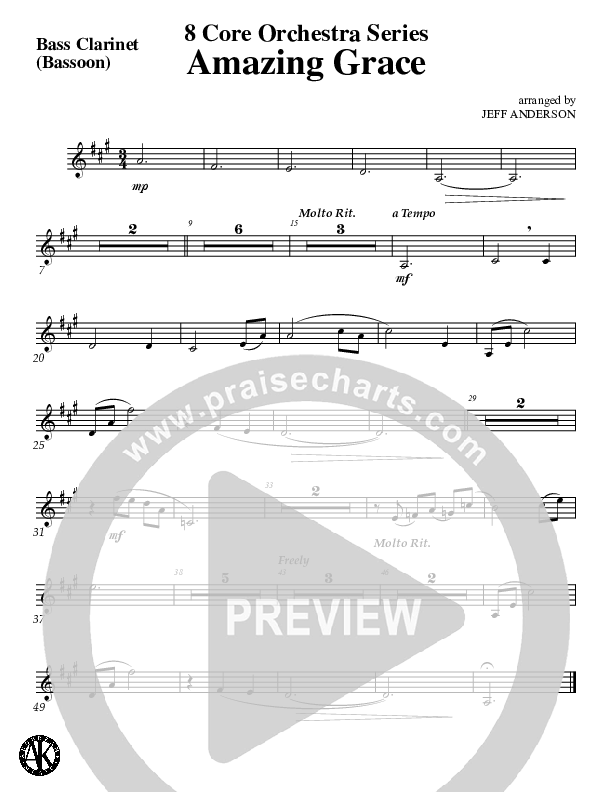 Amazing Grace (Instrumental) Bass Clarinet (Jeff Anderson)