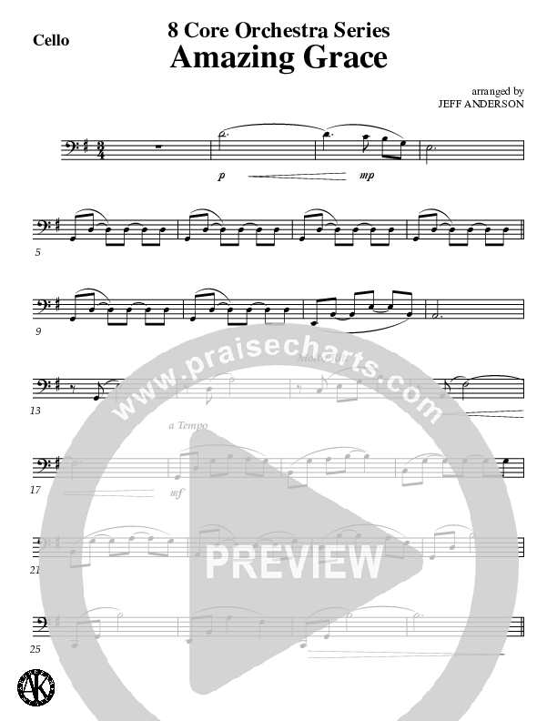 Amazing Grace (Instrumental) Cello (Jeff Anderson)