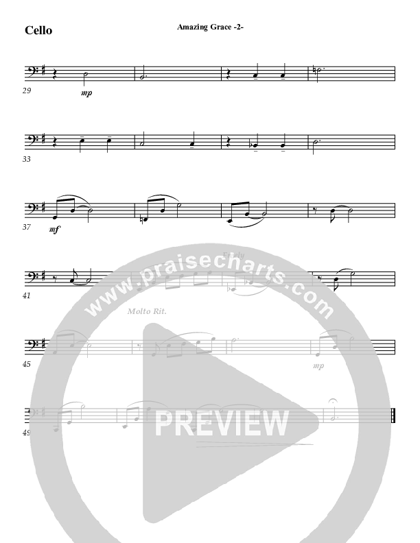 Amazing Grace (Instrumental) Cello (Jeff Anderson)
