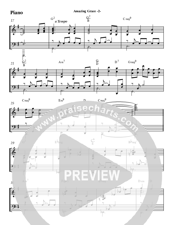 Amazing Grace (Instrumental) Piano Sheet (Jeff Anderson)
