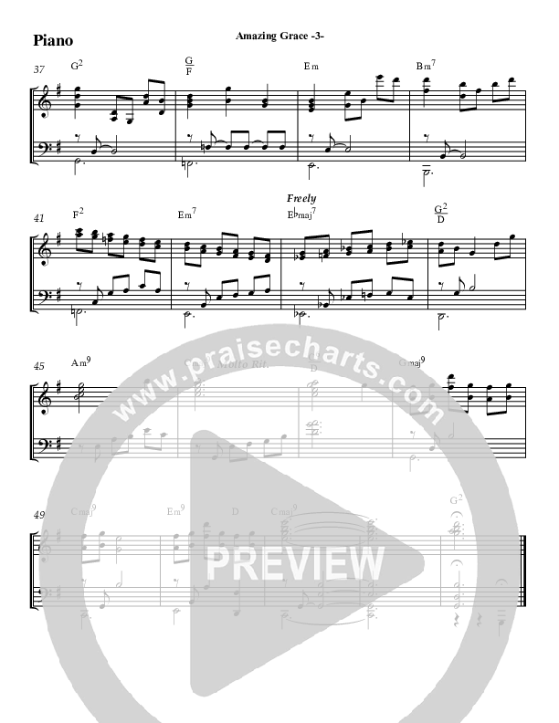 Amazing Grace (Instrumental) Piano Sheet (Jeff Anderson)