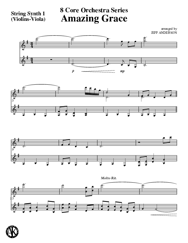 Amazing Grace (Instrumental) Synth Strings (Jeff Anderson)