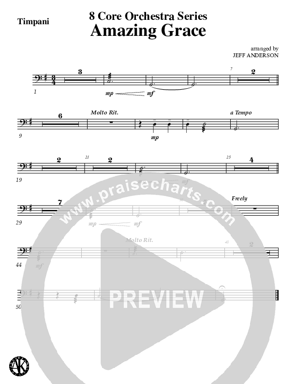 Amazing Grace (Instrumental) Timpani (Jeff Anderson)