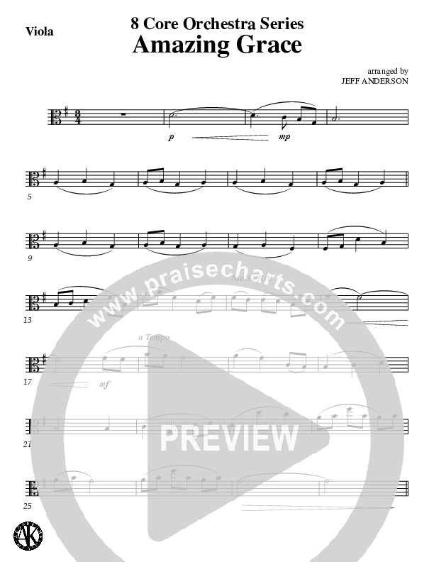 Amazing Grace (Instrumental) Viola (Jeff Anderson)