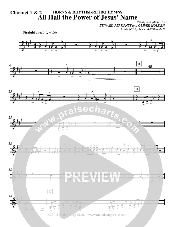 All Hail The Power (Instrumental) Clarinet 1/2 (Jeff Anderson)