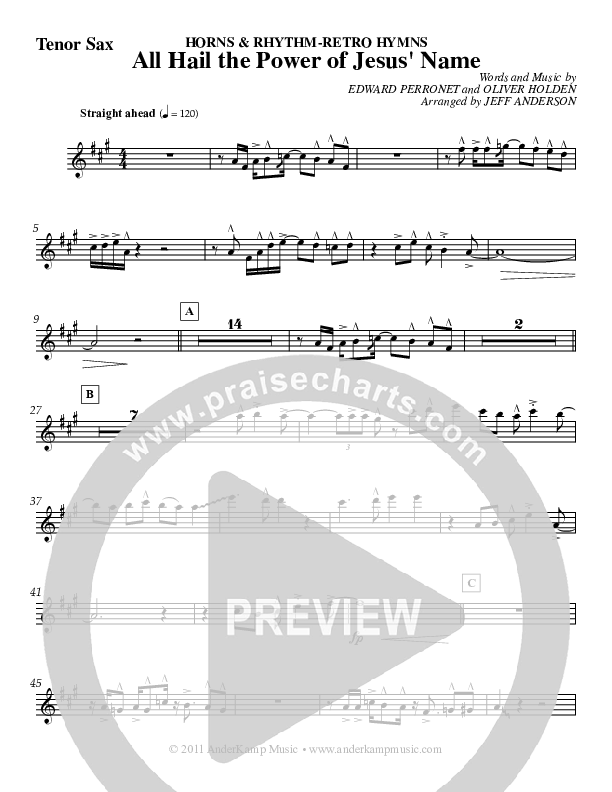 All Hail The Power (Instrumental) Tenor Sax 2 (Jeff Anderson)