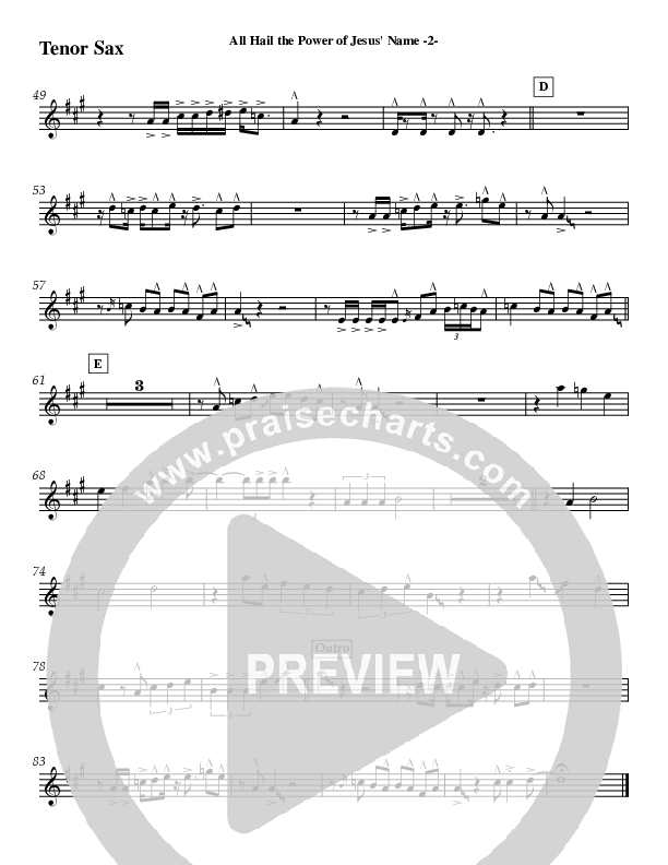 All Hail The Power (Instrumental) Tenor Sax 2 (Jeff Anderson)