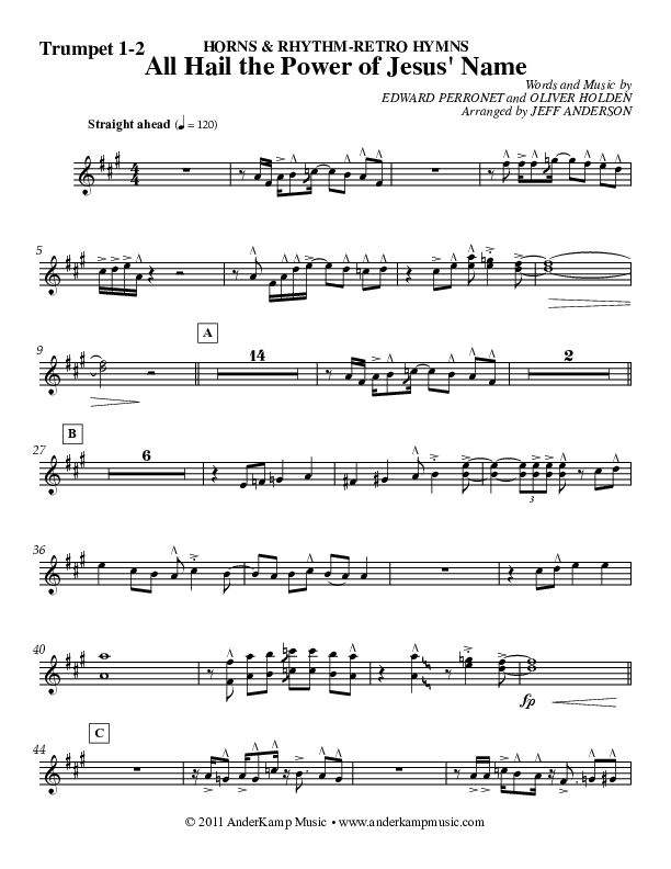 All Hail The Power (Instrumental) Trumpet 1,2 (Jeff Anderson)