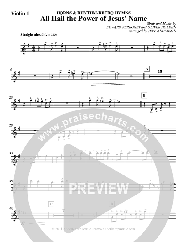 All Hail The Power (Instrumental) Violin 1 (Jeff Anderson)