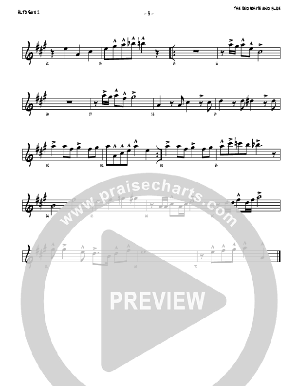 The Red White And Blue Alto Sax 1/2 (Denver Bierman)