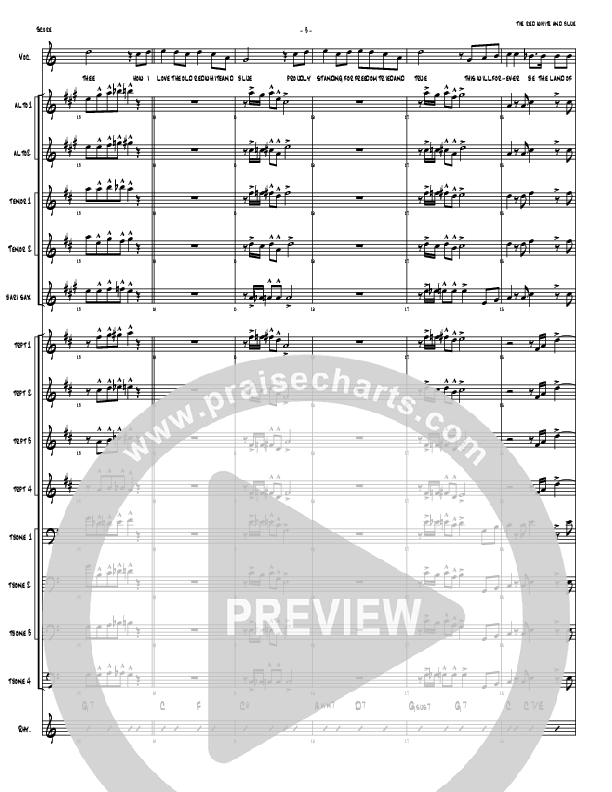 The Red White And Blue Conductor's Score (Denver Bierman)