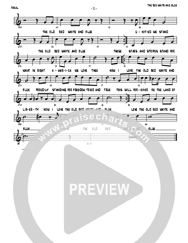 The Red White And Blue Lead Sheet (Denver Bierman)