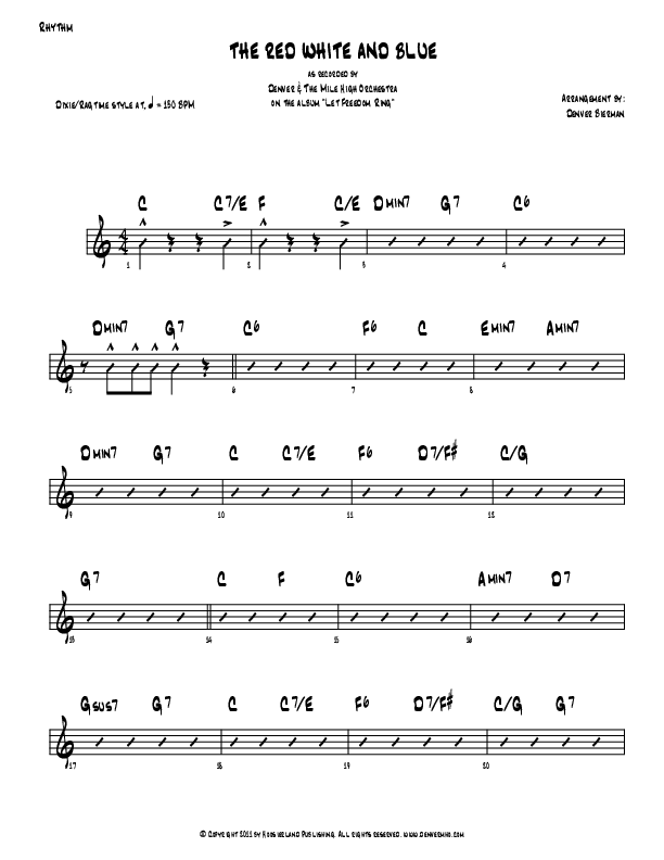 The Red White And Blue Rhythm Chart (Denver Bierman)