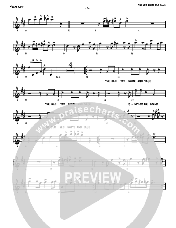 The Red White And Blue Tenor Sax 1/2 (Denver Bierman)