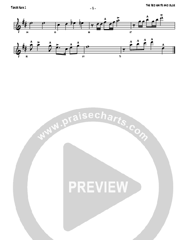 The Red White And Blue Tenor Sax 1/2 (Denver Bierman)