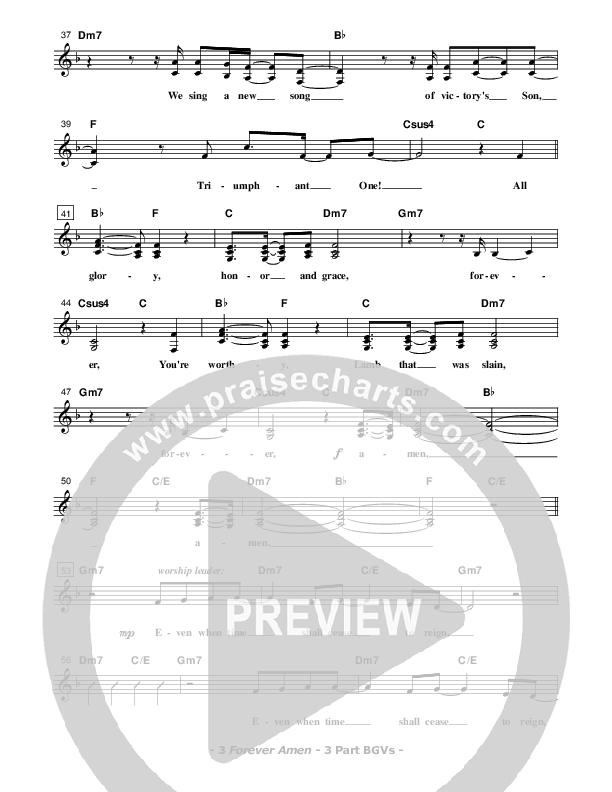 Forever Amen Lead Sheet (SAT) (Don Chapman)