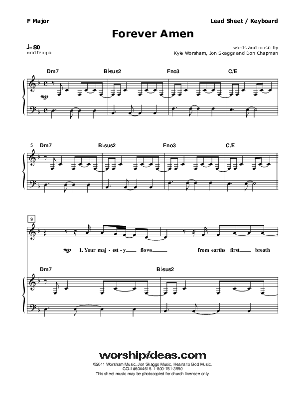 Forever Amen Piano/Vocal (Don Chapman)