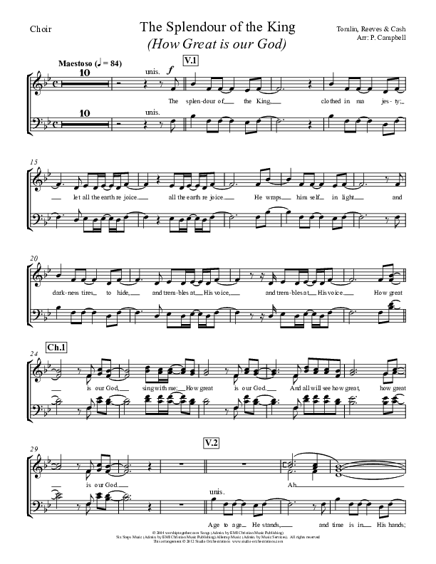 How Great Is Our God Choir Sheet (Paul Campbell)