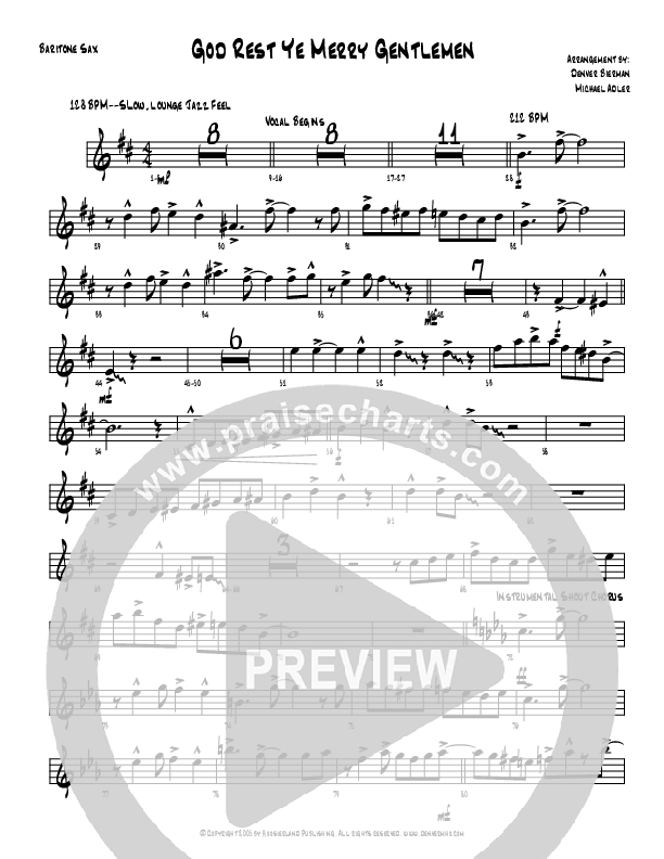 God Rest Ye Merry Gentlemen Bari Sax (Michael Adler / Denver Bierman)