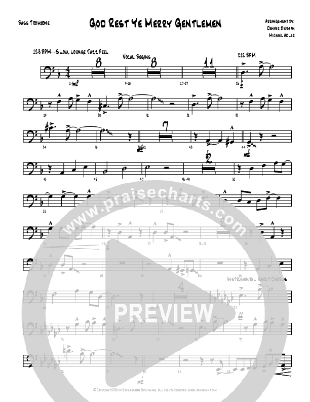 God Rest Ye Merry Gentlemen Bass Trombone (Michael Adler / Denver Bierman)