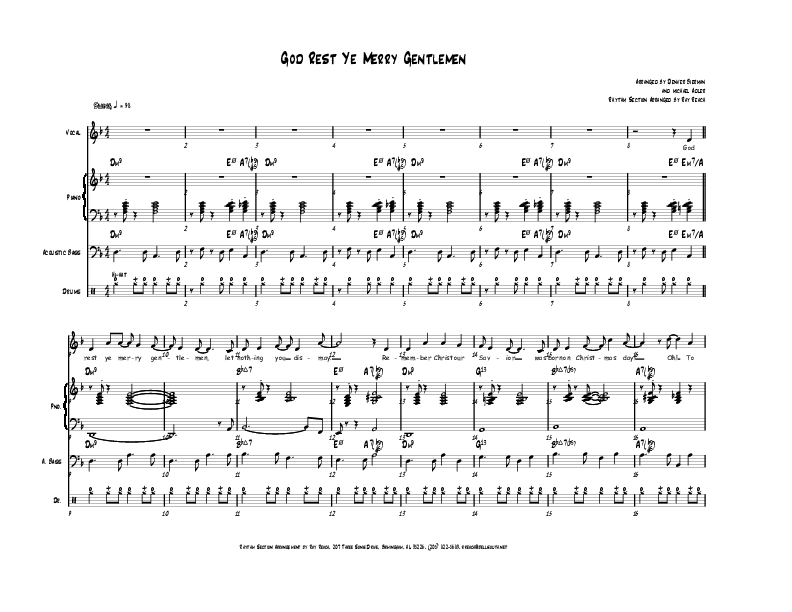 God Rest Ye Merry Gentlemen Sheet Music Version (Michael Adler / Denver Bierman)