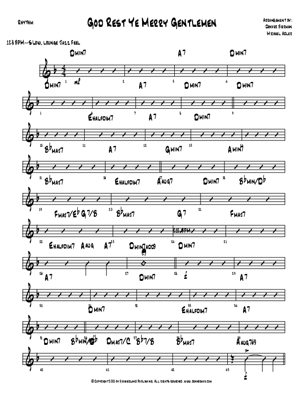 God Rest Ye Merry Gentlemen Rhythm Chart (Michael Adler / Denver Bierman)