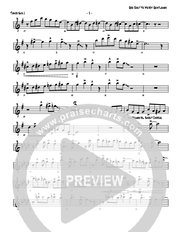 God Rest Ye Merry Gentlemen Tenor Sax 1/2 (Michael Adler / Denver Bierman)