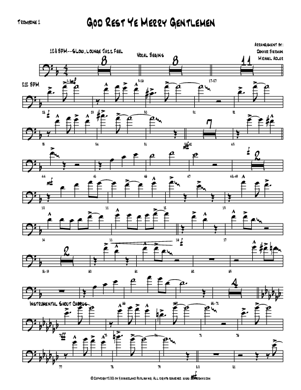 God Rest Ye Merry Gentlemen Trombone 1 (Michael Adler / Denver Bierman)