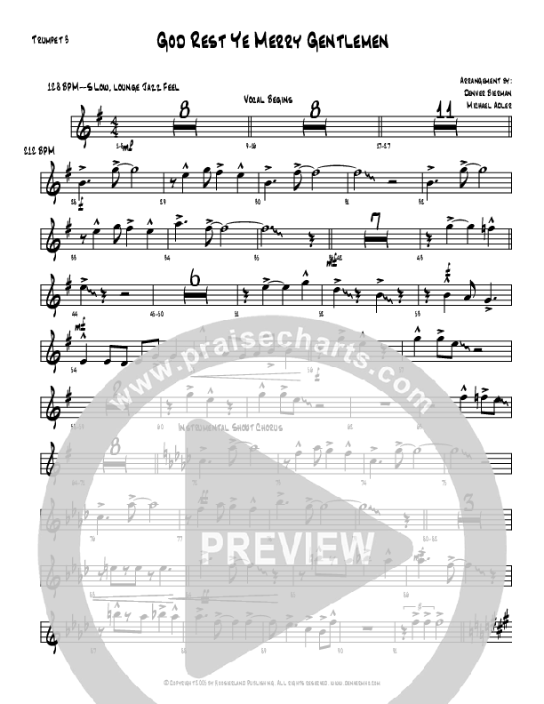 God Rest Ye Merry Gentlemen Trumpet 3 (Michael Adler / Denver Bierman)