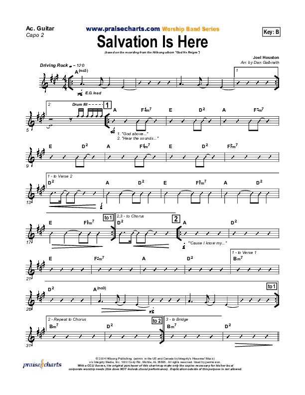 Salvation Is Here Acoustic Guitar (Hillsong UNITED)