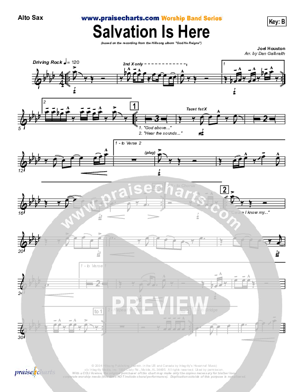 Salvation Is Here Alto Sax (Hillsong UNITED)