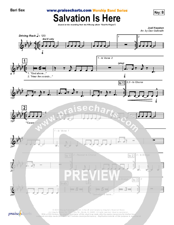Salvation Is Here Bari Sax (Hillsong UNITED)