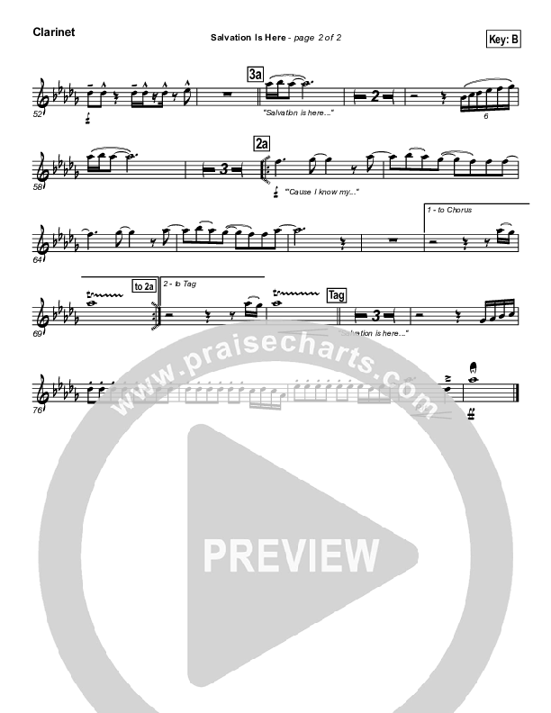 Salvation Is Here Clarinet (Hillsong UNITED)