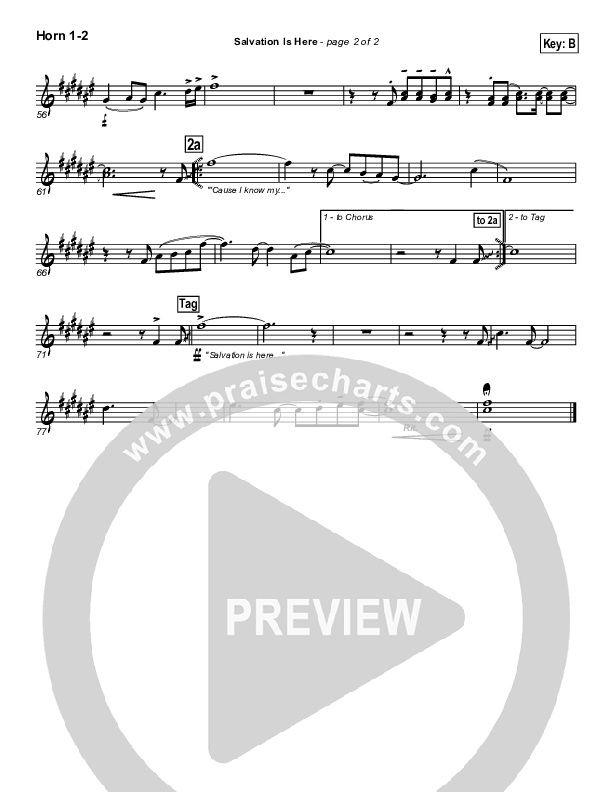 Salvation Is Here French Horn 1/2 (Hillsong UNITED)