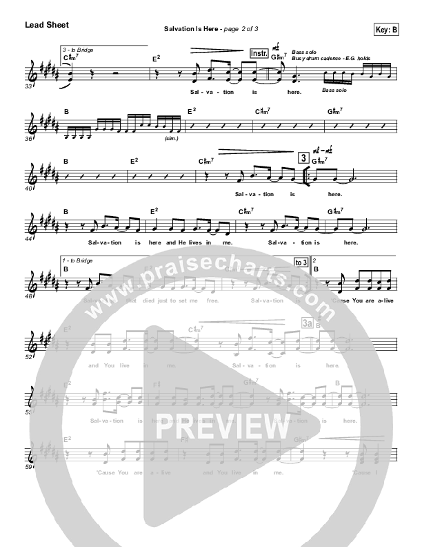 Salvation Is Here Lead Sheet (Hillsong UNITED)
