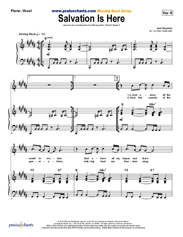 Salvation Is Here Piano/Vocal Pack (Hillsong UNITED)